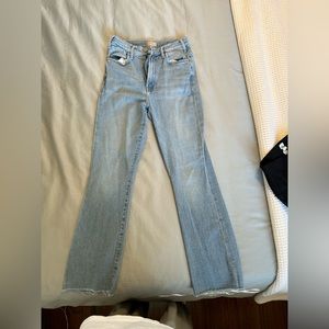 MOTHER light was the hustler ankle fray jeans